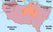 The Australian continental tectonic plate is slowly shifting