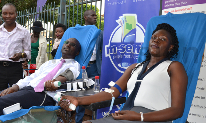 Minister Anite joins UTL blood donation week Minister Anite joins UTL blood donation week