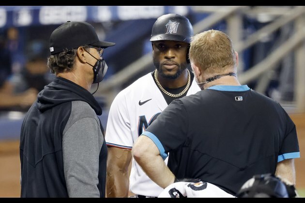 Marlins' Starling Marte out with fractured rib