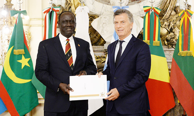 Ambassador Katende presents credentials to Argentina President Ambassador Katende presents credentials to Argentina President