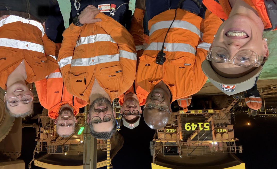 Lauren Burraston (left, wearing a MAC 66 cap) with some of her Mining Area C team.