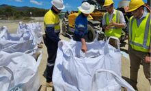 Tungsten concentrate bags ready to ship.