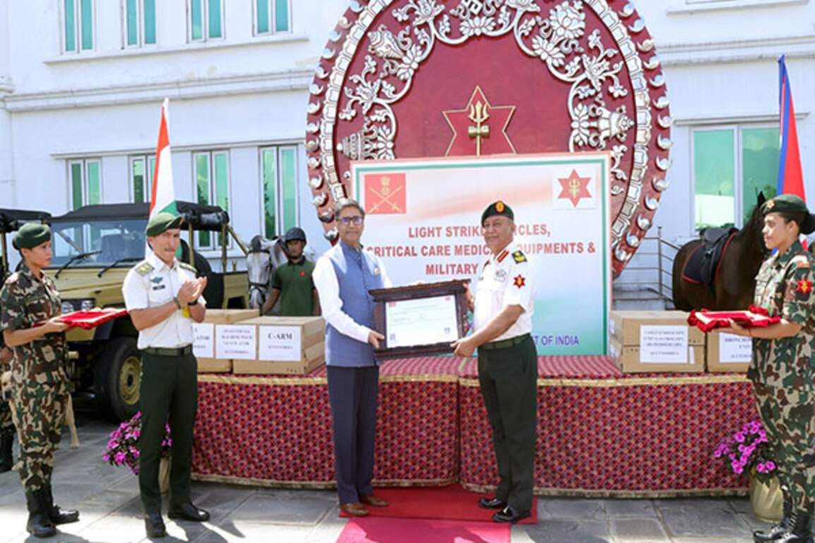 India hands over medical, defence equipment vehicles to Nepal Army