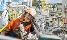 A worker at QCLNG in Gladstone