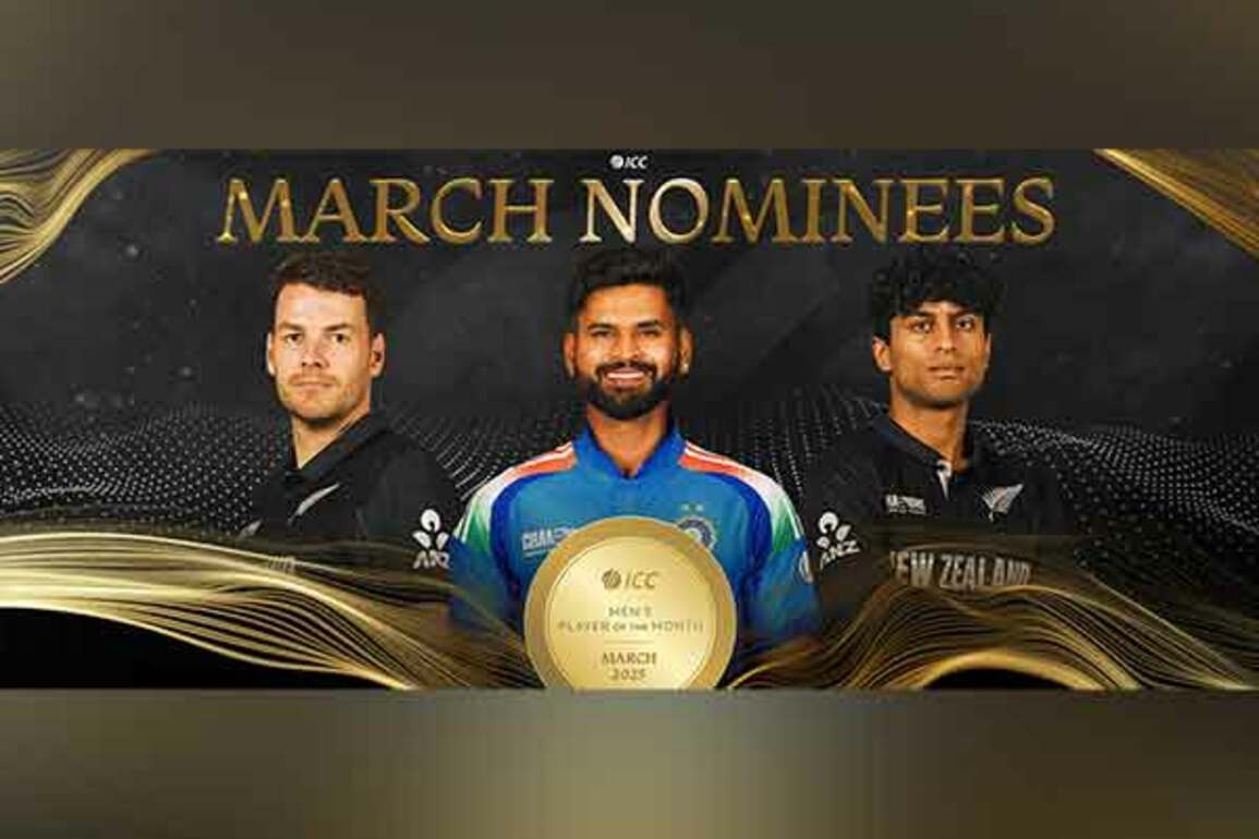 Shreyas Iyer among ICC Men's Player of the Month nominees for March 2025