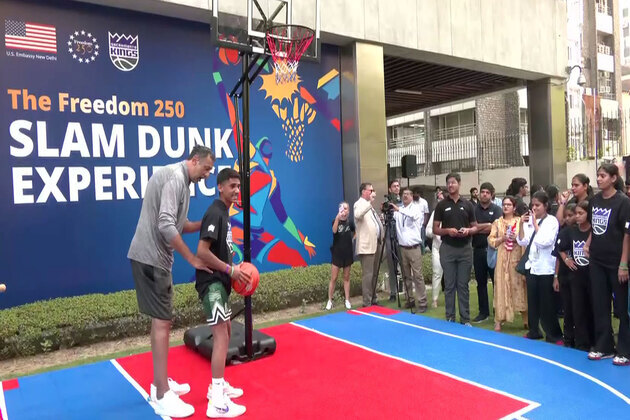 Delhi: NBA Hall of Famer Vlade Divac interacts with young basketball enthusiasts at 'Freedom 250 Slam Dunk Experience' event