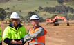 Heron chief operating office Andrew Lawry (left) and chairman Stephen Dennis discussing earthworks on site.