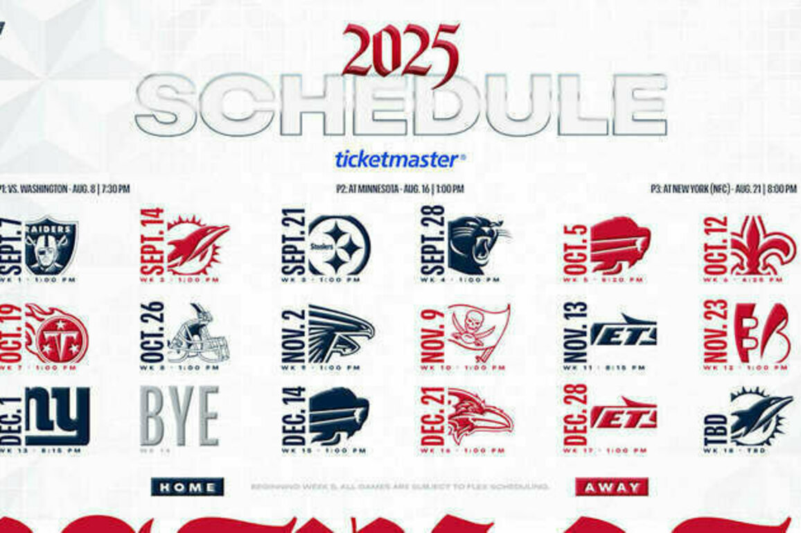 Patriots Announce 2025 Schedule