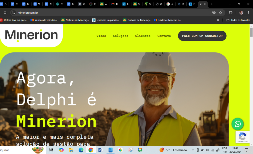 A nova marca da Delfhi, Minerion, já está na internet/Reprodução