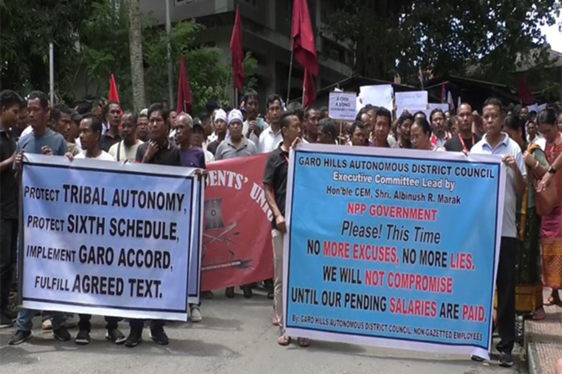 Meghalaya: GHADC employees hold protest rally over pending salaries