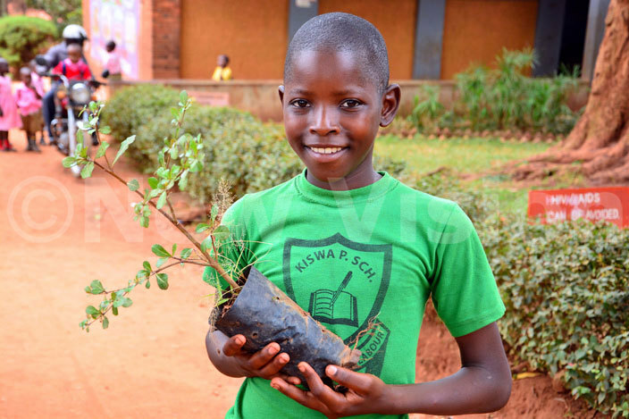  pupil happy to be part of the tree planting 