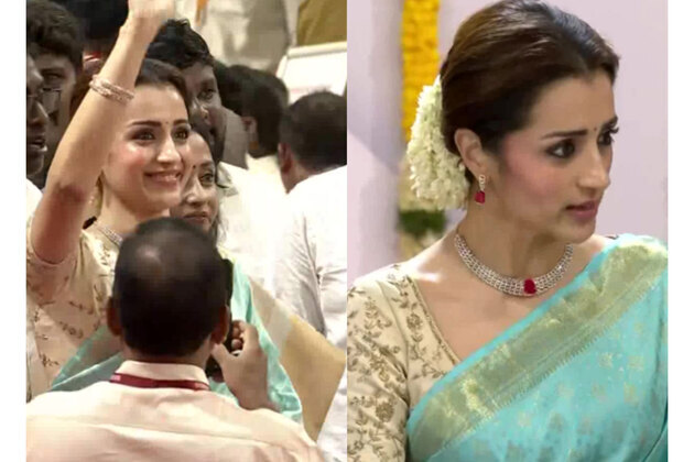 Trisha Krishnan arrives for Vijay's Tamil Nadu CM swearing-in ceremony in Chennai