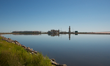 A potash mine and tailings pond in central Saskatchewan Canada