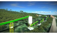 An artist’s impression of the conveyor system envisaged for the Elko coal project.