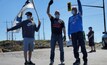  United Steelworkers Local 6500 members picket at the entrance to Vale's Clarabelle mill near Sudbury, Ontario in Canada