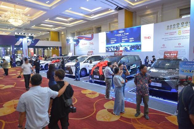 Chinese EV displayed at Cambodia's biggest auto show