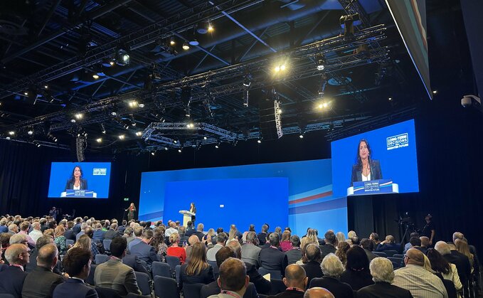 Energy Secretary Claire Coutinho addresses Tory party conference | Credit: ADE UK, X