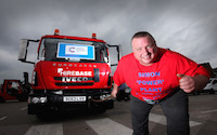Builder drags 12 tonne truck to set new World Record at Buildbase Derby  