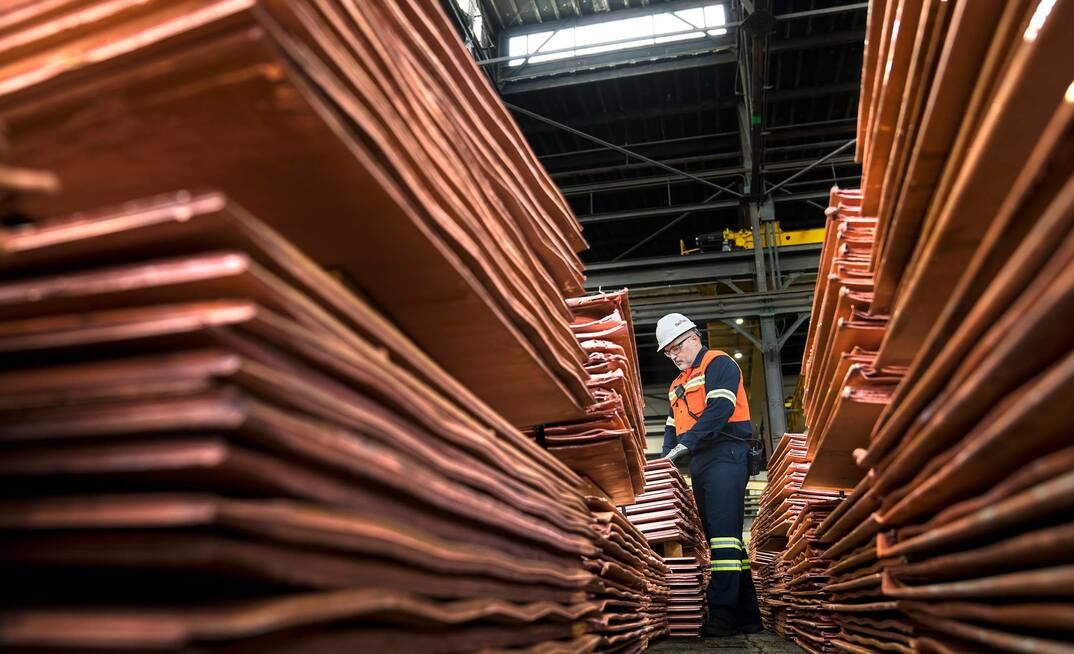 Copper cathodes at Kennecot in Utah, USA