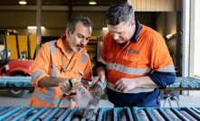 Maronan senior geologist Jaime Poblete and exploration manager Andrew Barker