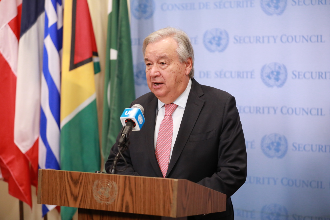 UN-GUTERRES-GAZA CITY-PRESS BRIEFING