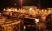 The Twangiza gold plant in the DRC at night