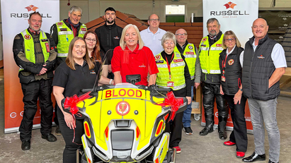 Russell Roof Tiles helps purchase new motorbike for blood charity