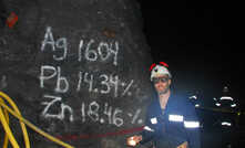 Look at those grades: Chief executive Brendan Cahill stands by a panel underground in the La Platosa mine