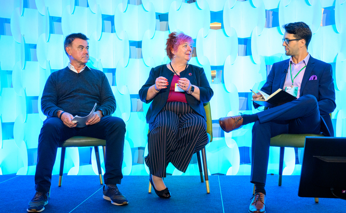 Ian Golding and Joanna Smith talking to Computing's Tom Allen