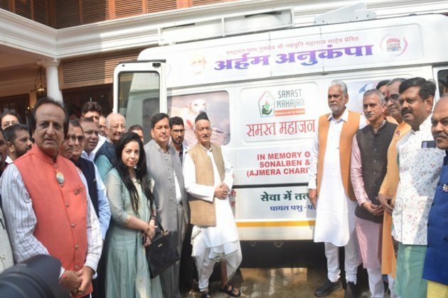 Governor Koshyari, Rupala flag off 11 veterinary ambulances