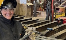 Philippi-Hagenbuch chief executive Danette Swank learns about welding at the company's facility in Peoria, Illinois