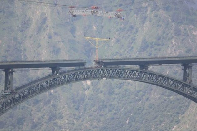 Small test train runs on 'world's highest railway bridge track' on Chenab River