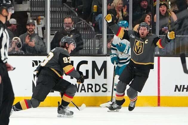Golden Knights erupt for 5 goals in 1st, maintain dominance over Sharks
