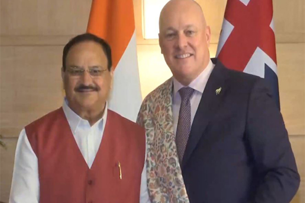 Union Minister JP Nadda meets New Zealand PM Christopher Luxon