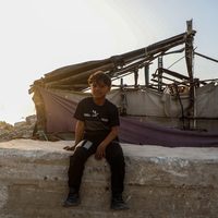 MIDEAST-GAZA-AL-SHATI REFUGEE CAMP-DISPLACED CHILDREN