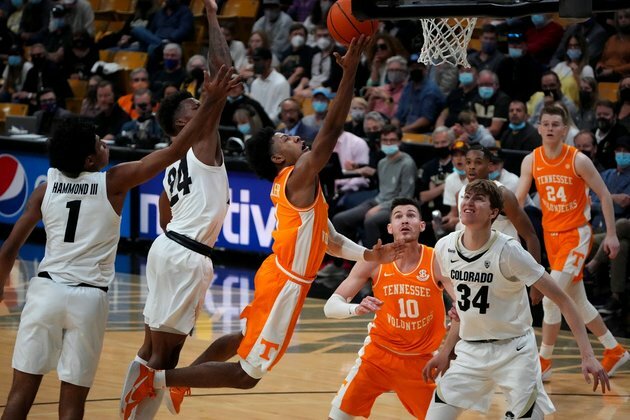 No. 13 Tennessee holds off Colorado, 69-54