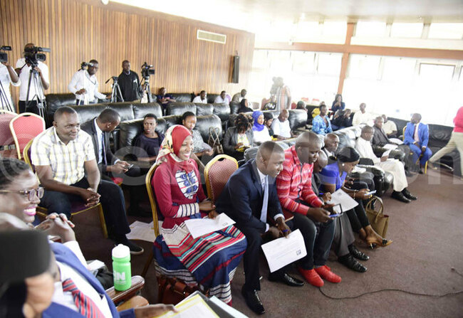  ournalists attending the handover ceremony at arliament hoto by ennedy ryema