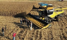  A Lexion 760 harvester has set a corn harvest record in the United States. Picture courtesy Claas.