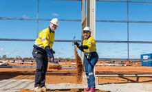  WA mines minister Bill Johnston and Lynas' Amanda Lacaze breaking ground in Kalgoorlie earlier this year