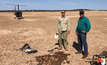  Sampling on the playa at Lake Throssell.