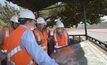 BHP Billiton CEO Andrew Mackenzie visiting the site of the Samarco disaster last year.