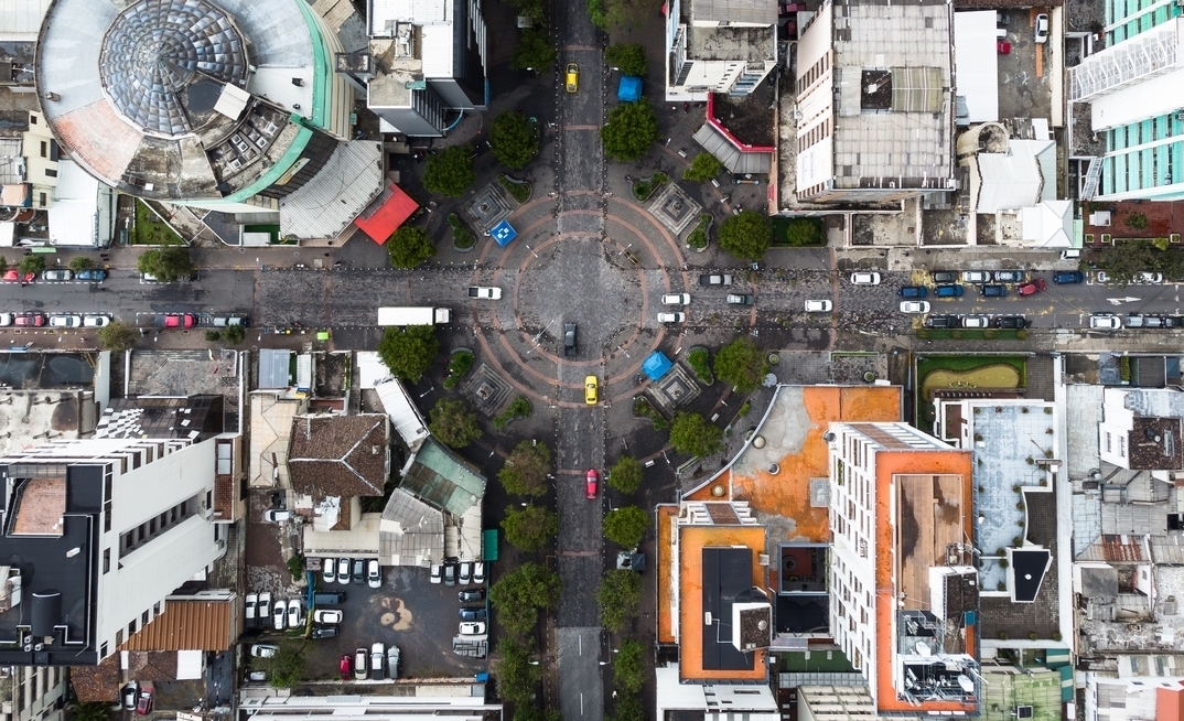 istrito comercial e centro da cidade de Quito, Equador 