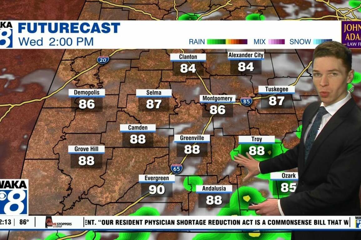 Scattered showers-storms through Friday and this weekend - WAKA 8