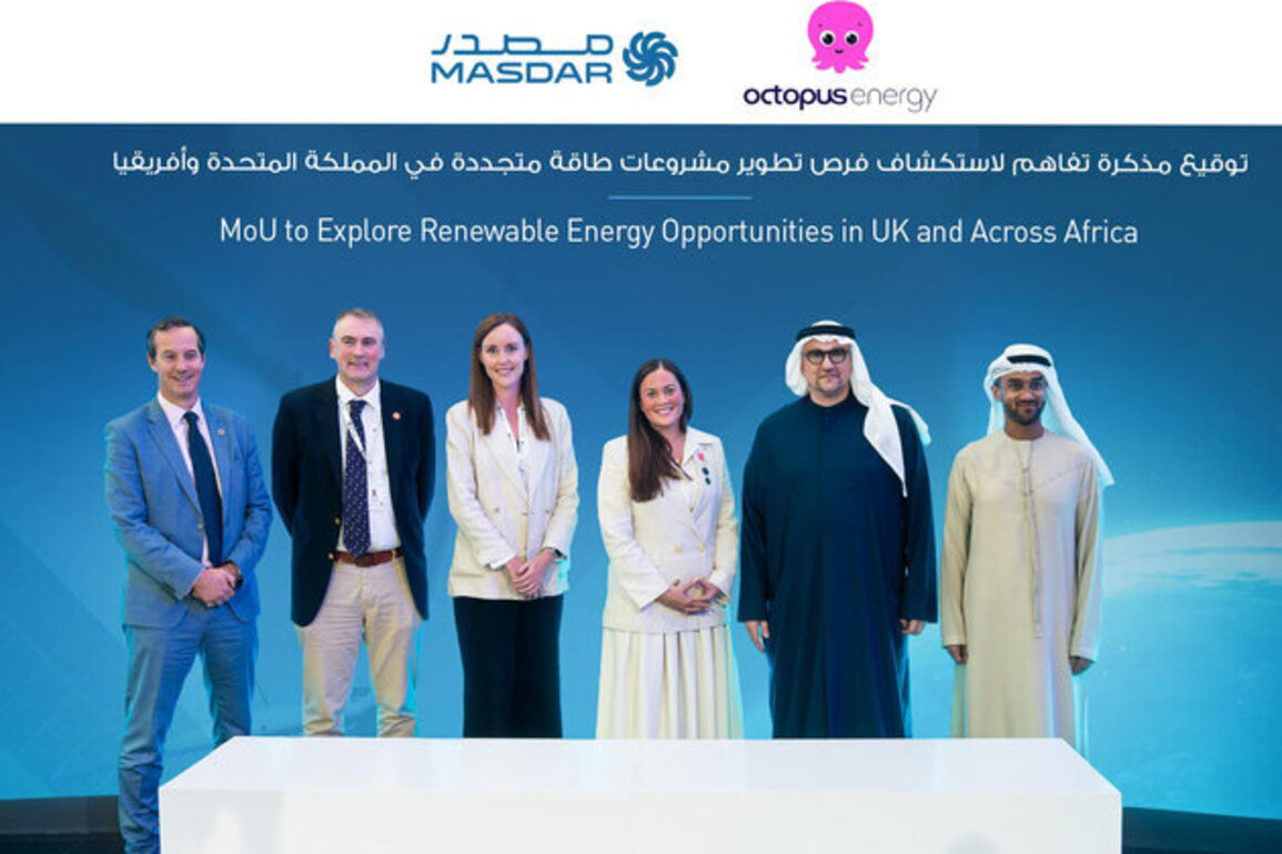 Masdar, Octopus forge strategic pact to turbocharge clean energy systems in UK, Africa