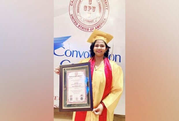 Dr Renu Singh felicitated with a PhD degree from California Public University, US