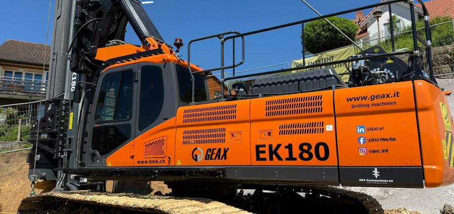 The EK180, Geax’s largest drilling rig to date, made its public debut during bauma 2025