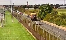 VIDEO: Shocking footage shows tractor crushing oncoming car