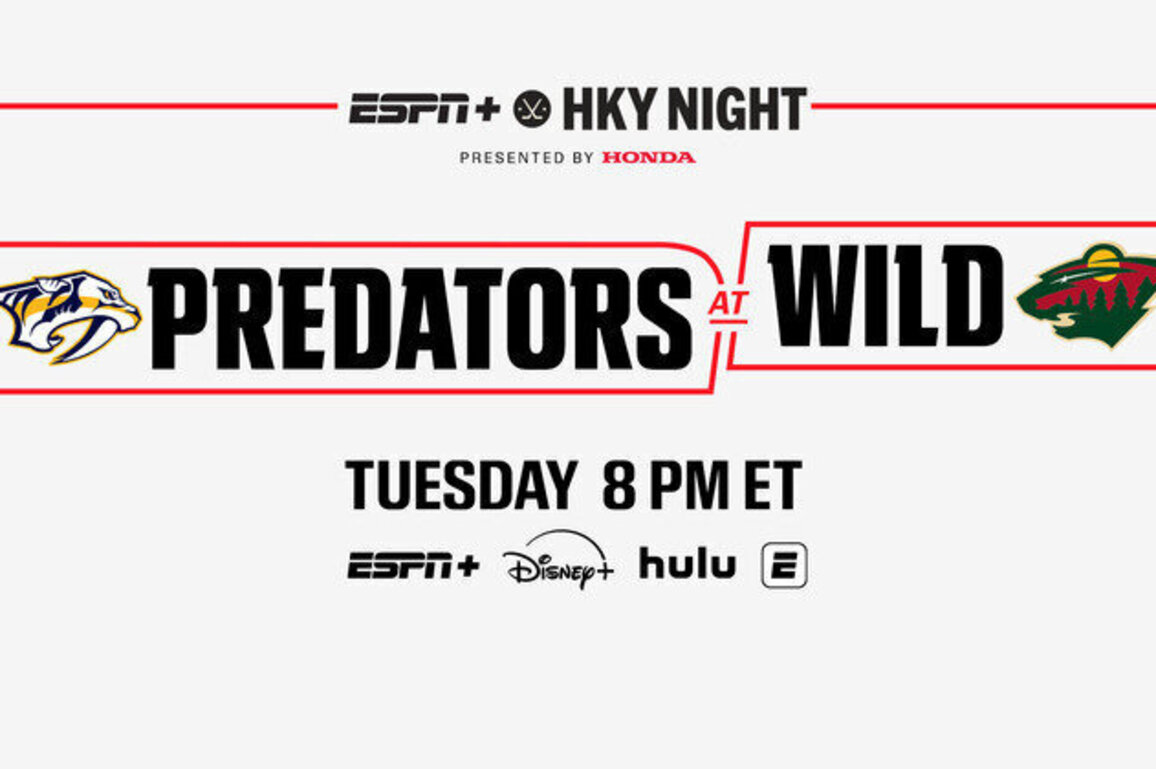 Nashville Predators face off against the Minnesota Wild Tuesday in prime time exclusively onESPN+, Disney+ and Hulu