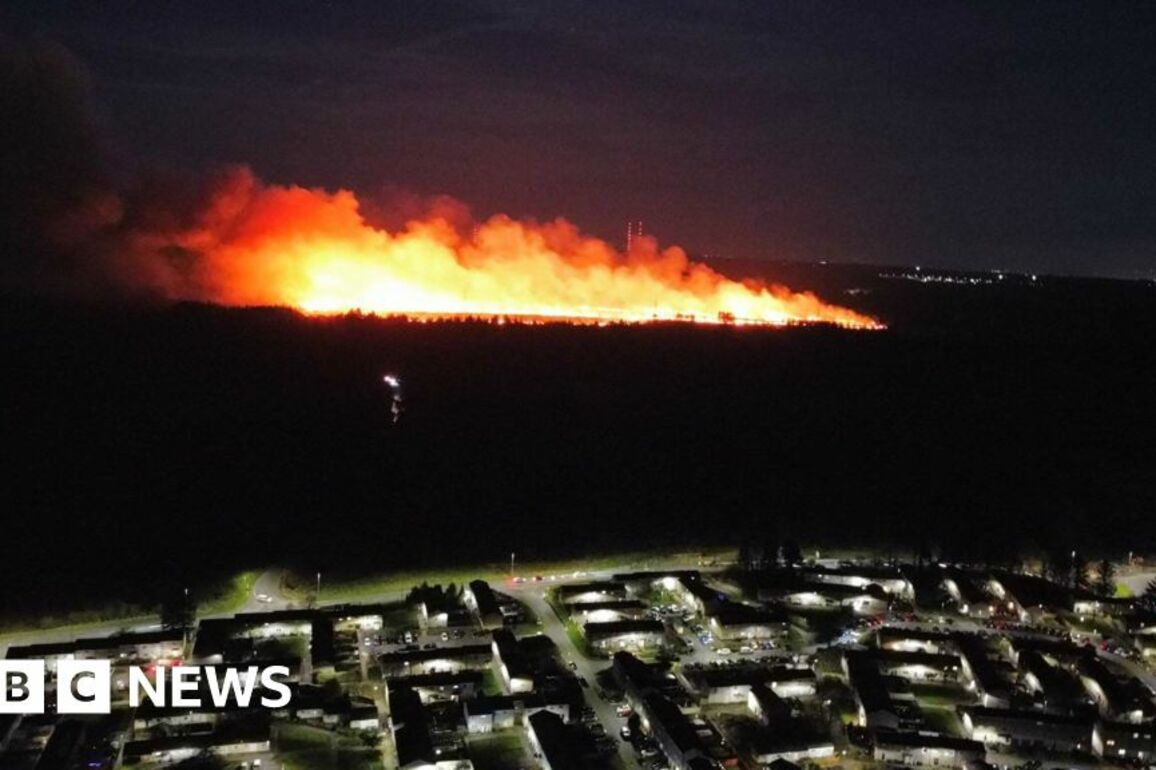 Drone footage shows wildfire in the hills above Cumbernauld