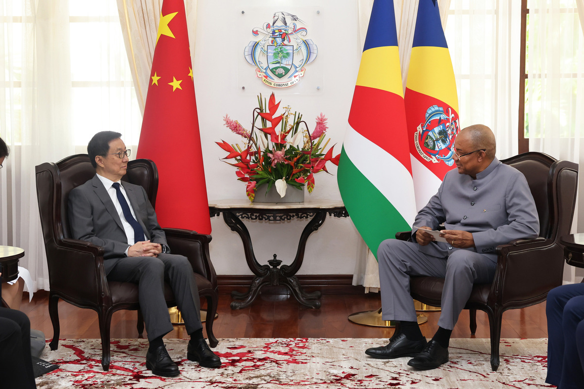 SEYCHELLES-VICTORIA-CHINA-HAN ZHENG-PRESIDENT-MEETING